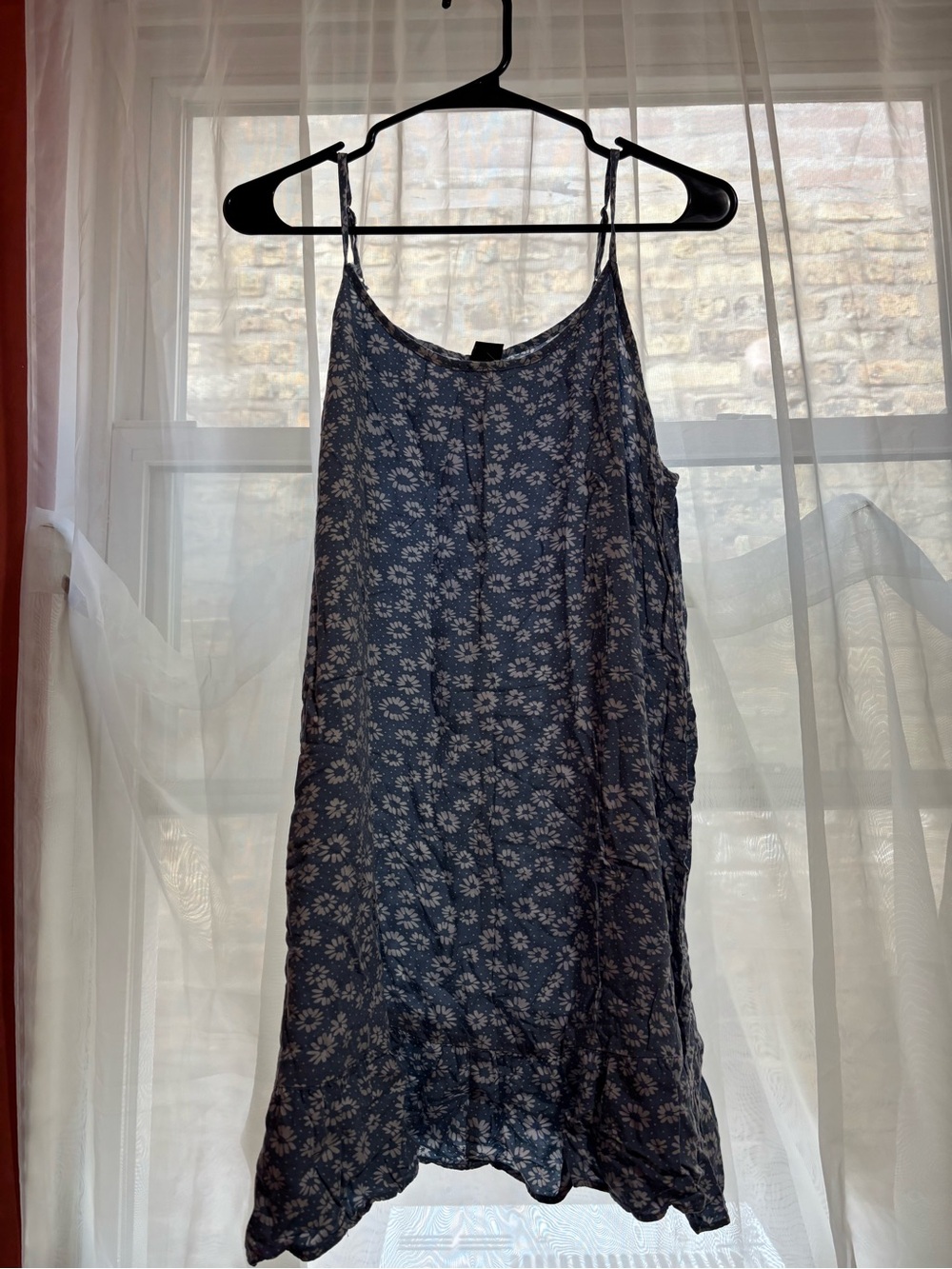 Blue Floral Spaghetti-Strap Women’s Dress